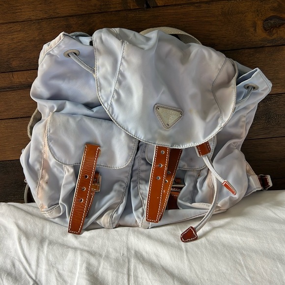 PRADA Backpack Nylon Blue - Picture 1 of 2